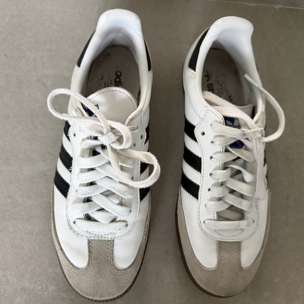 adidas Samba Sneakers in White, Black and Brown - Picture 2 of 4